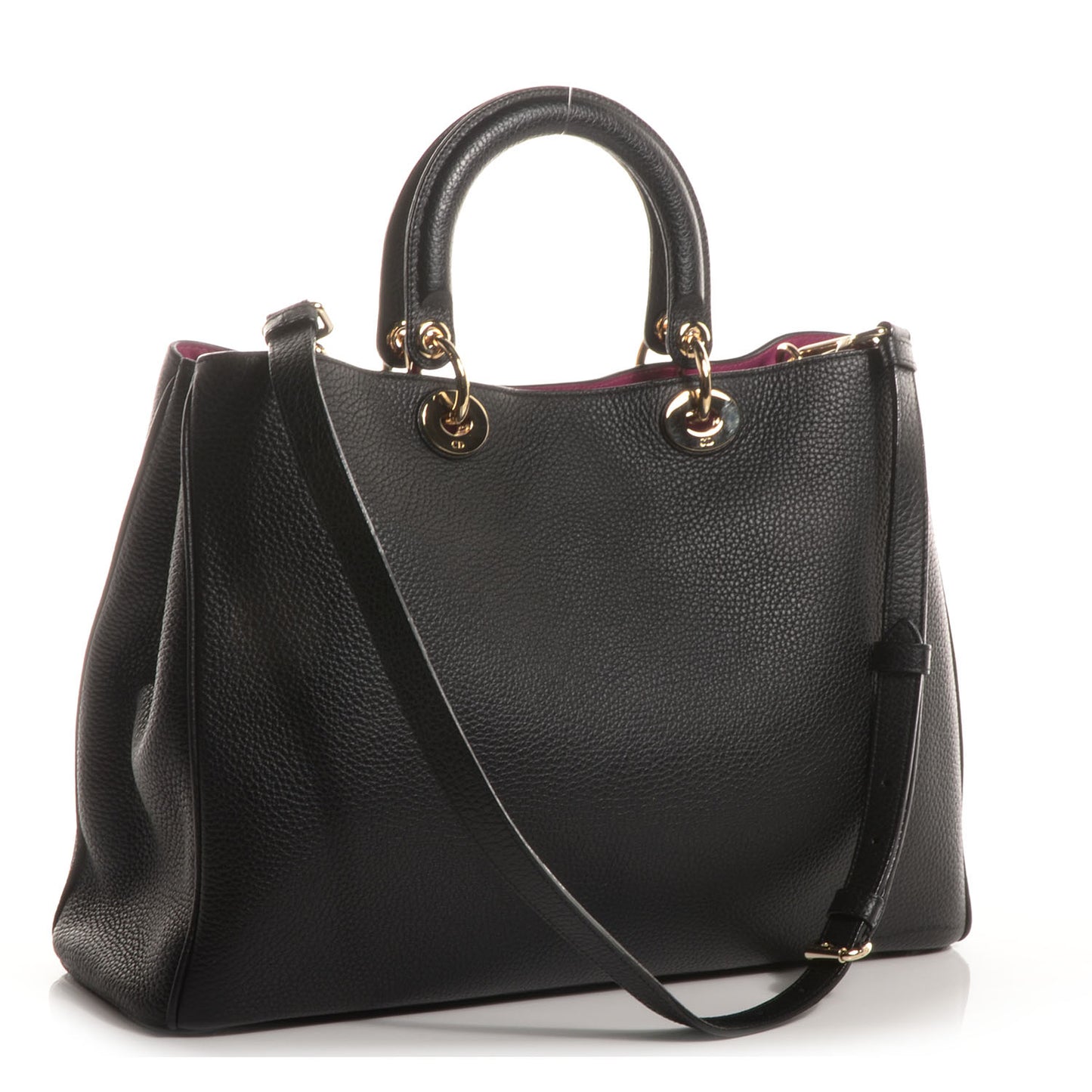 Bullcalf Leather Diorissimo Large Black and Rose Indien