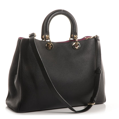 Christian Dior Bullcalf Leather Diorissimo Large Black and Rose Indien 3 of 8
