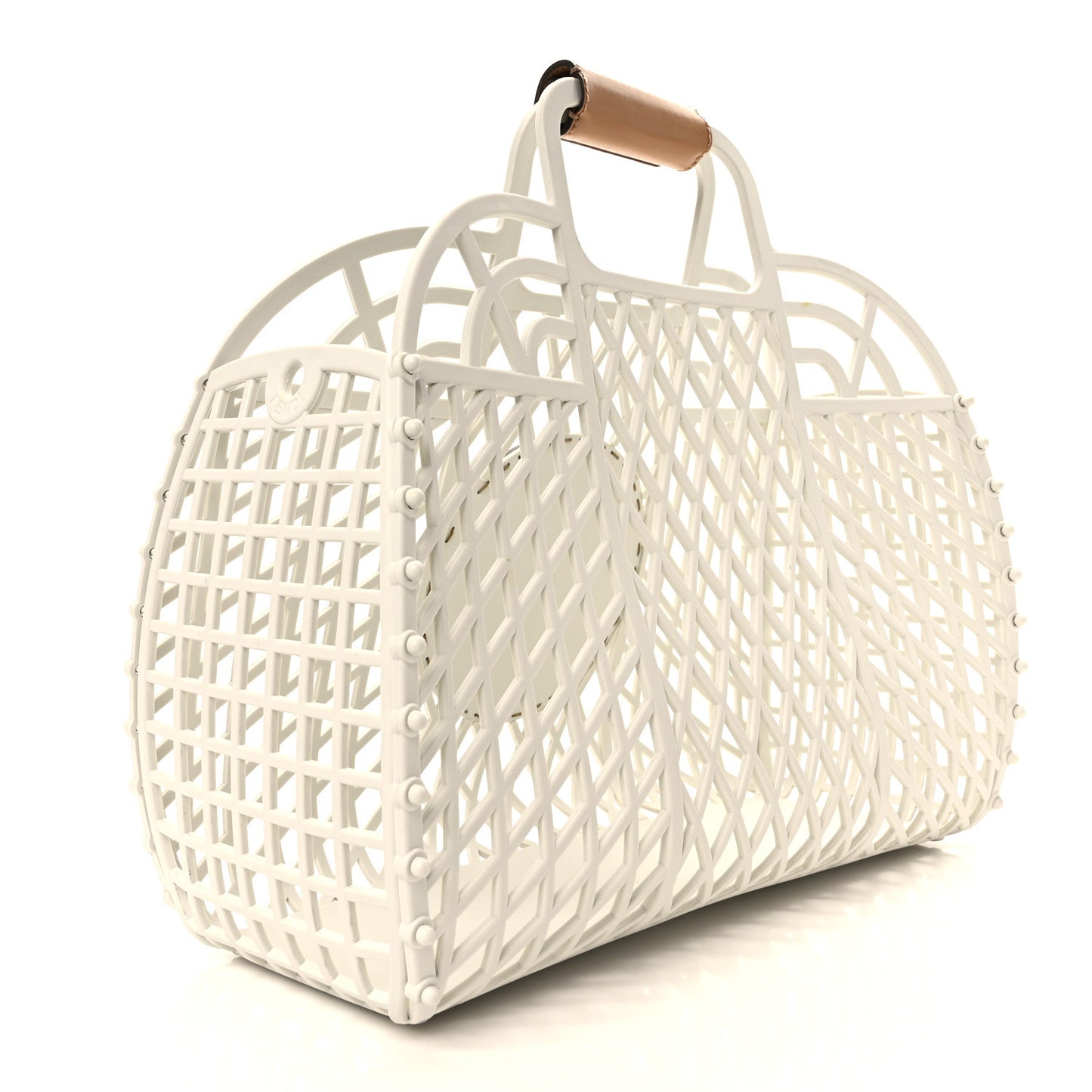 Recycled Plastic Vitello Liberty Matte Medium Fendi Basket White Ice Miele Scuro