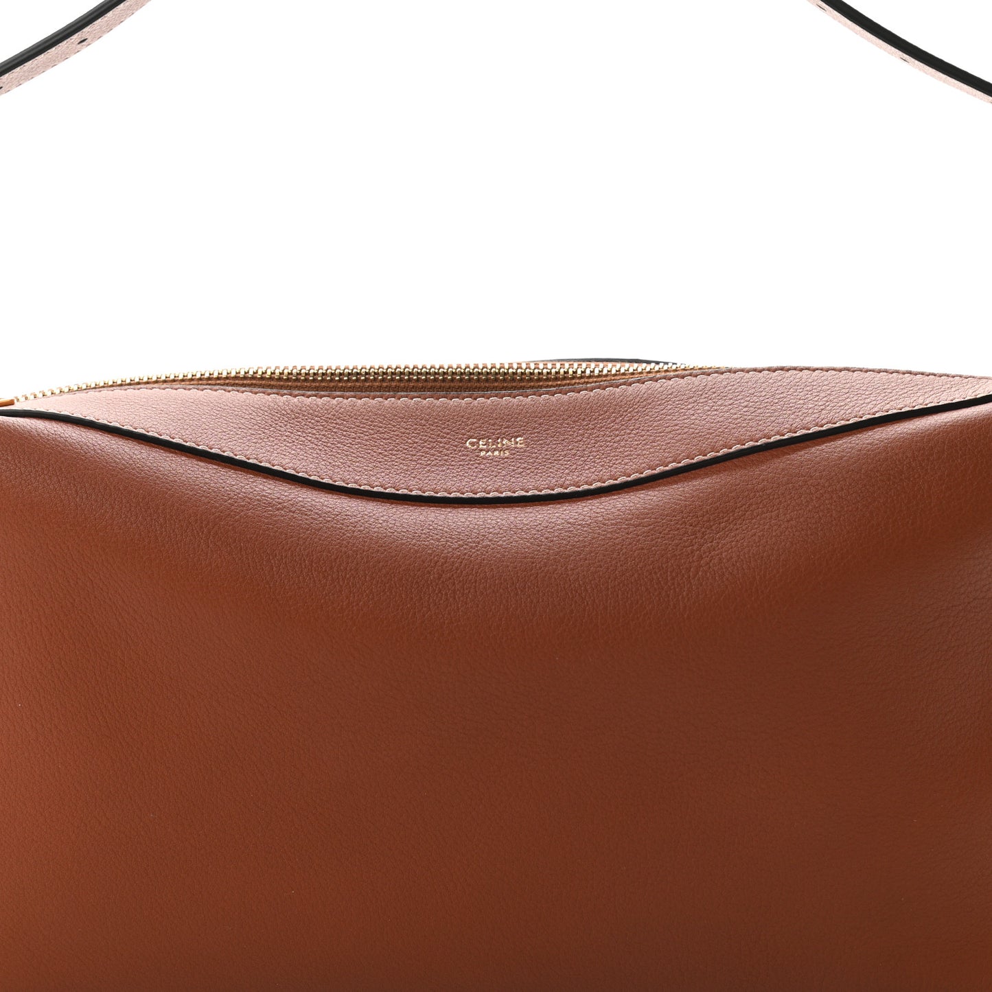 Supple Calfskin Medium Romy Shoulder Bag Tan