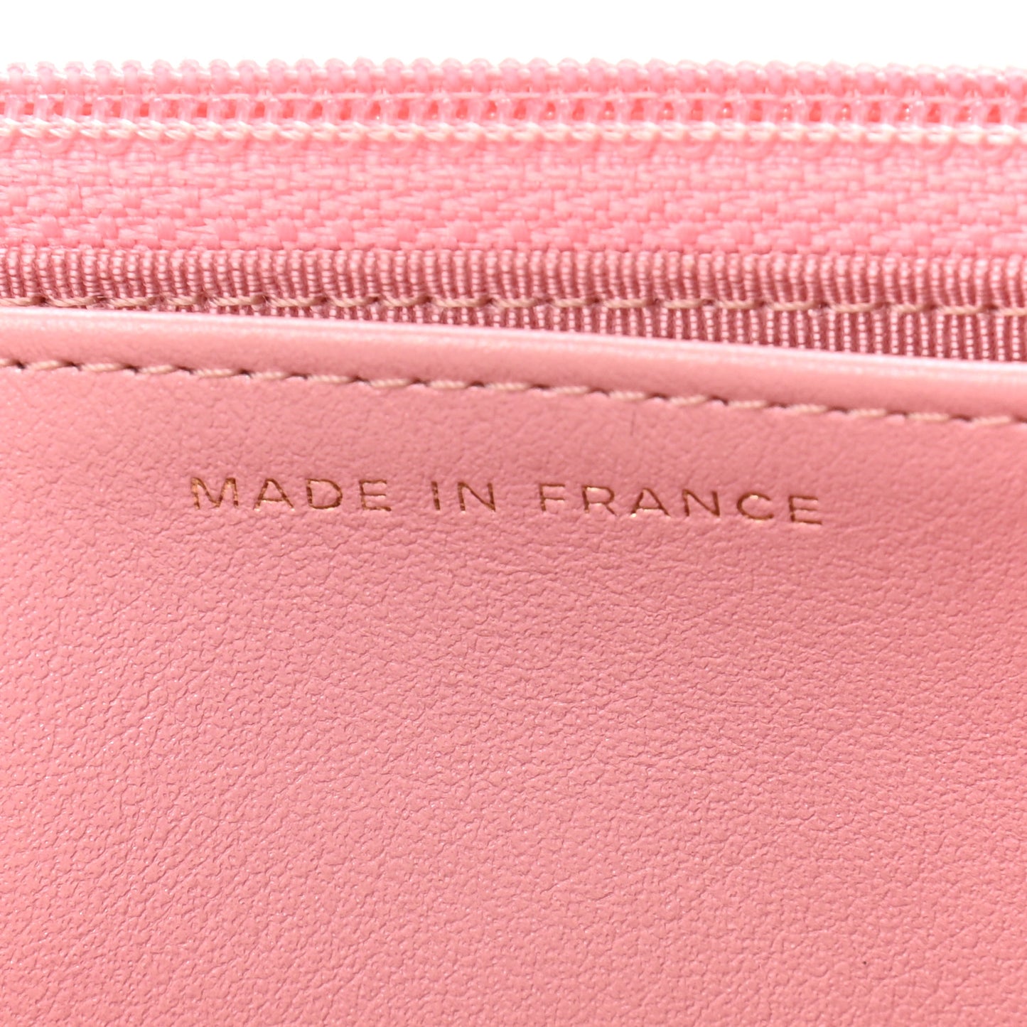 Iridescent Caviar Quilted Wallet on Chain WOC Rose Pink