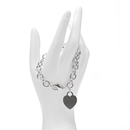 Tiffany Sterling Silver Heart Tag Charm Bracelet 2 of 4