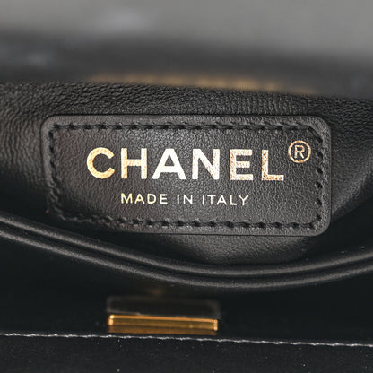 Chanel Calfskin Strass Quilted Extra Mini Coco Handle Flap Dark Grey 6 of 14