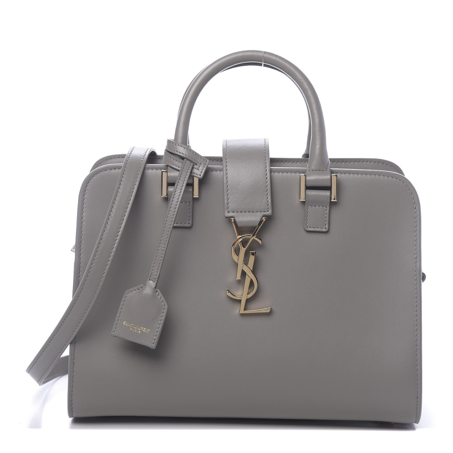 Saint Laurent Calfskin Small Monogram Cabas Fog 1 of 10