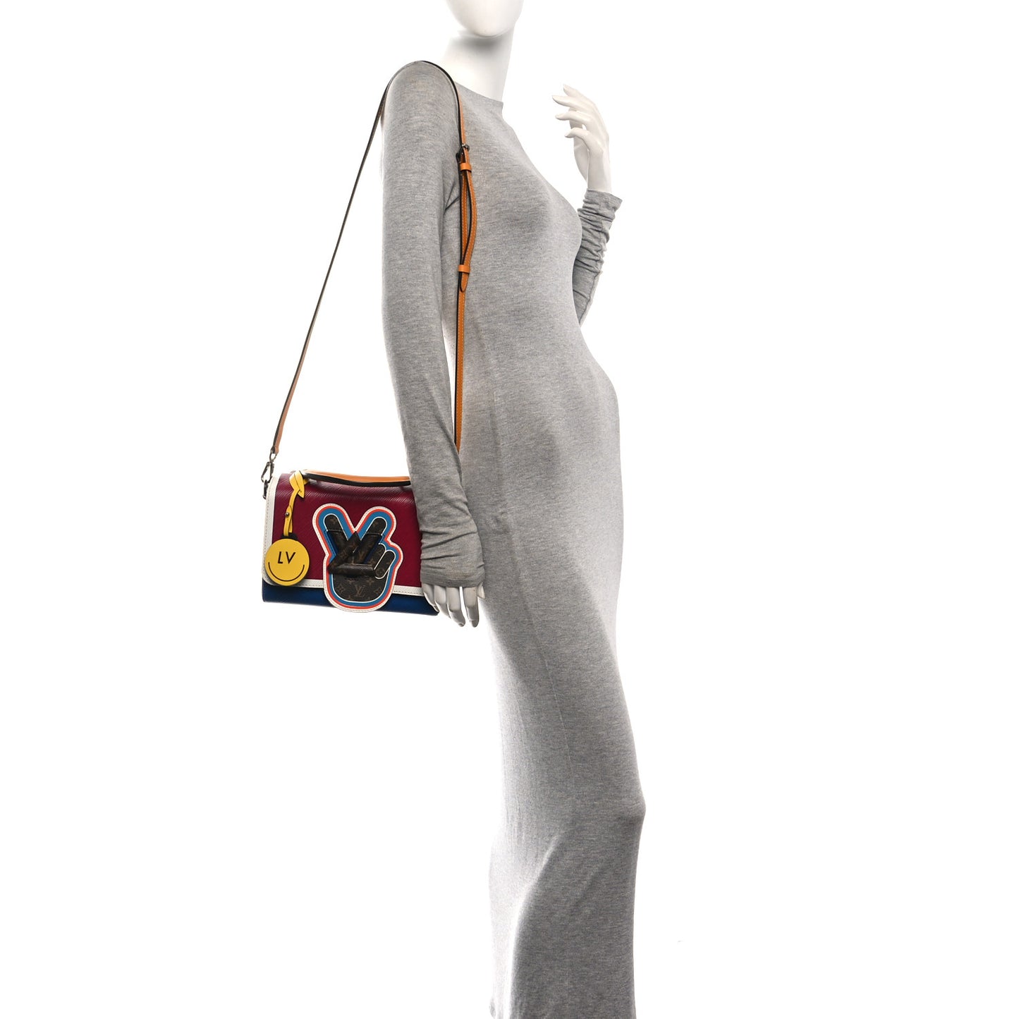Epi Peace Twist Shoulder Bag MM Navy