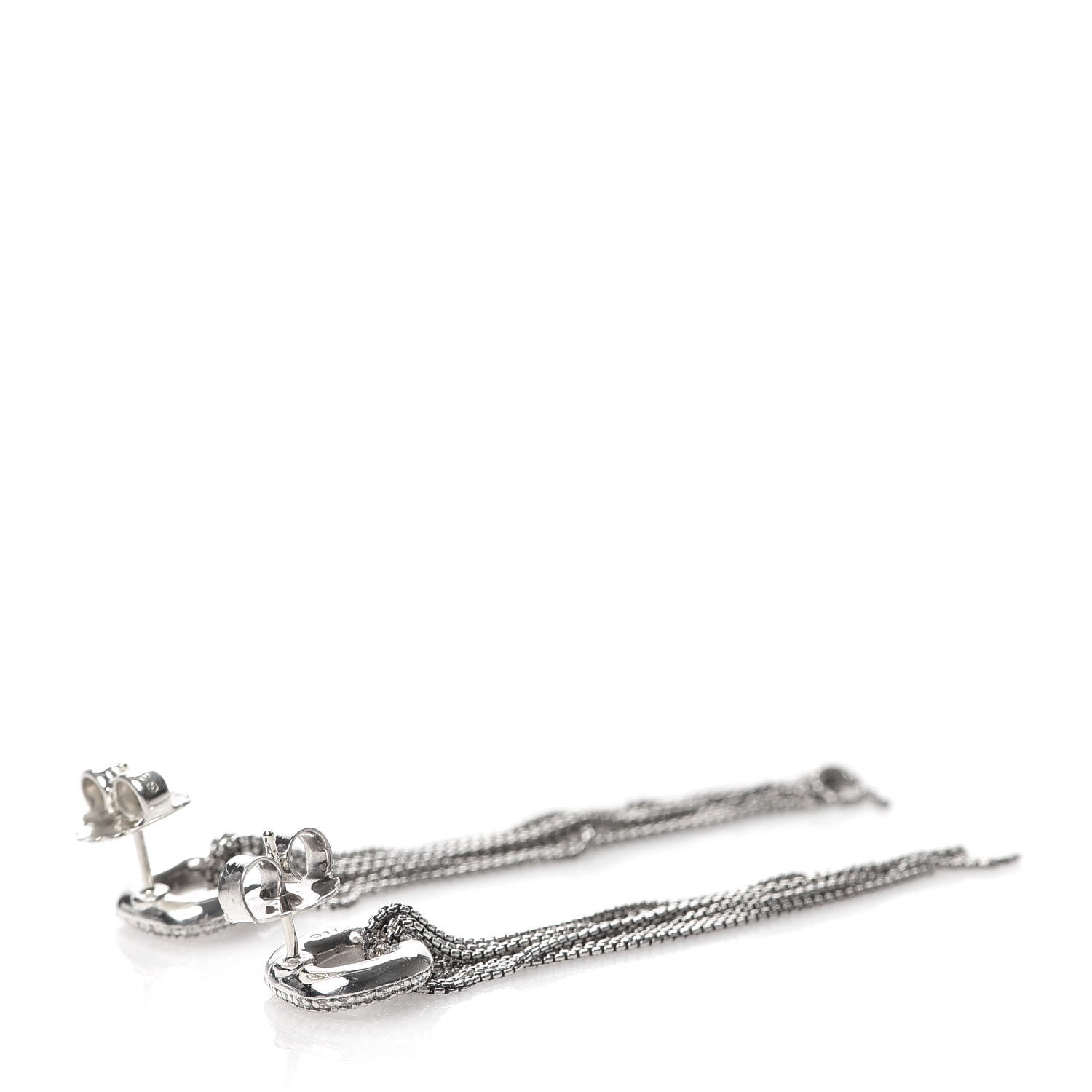David Yurman Sterling Silver Diamond Waterfall Drop Earrings 3 of 5