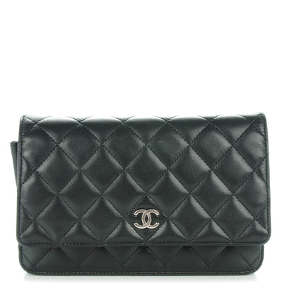 Chanel Lambskin Quilted Wallet On Chain WOC Black 1 of 9