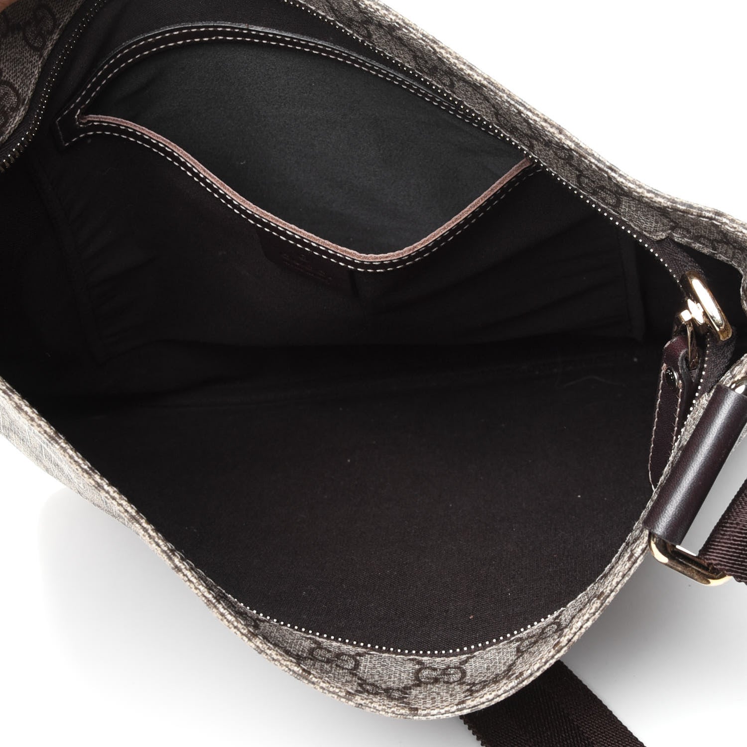 Gucci GG Supreme Monogram Medium Flat Messenger Bag Dark Brown 3 of 6