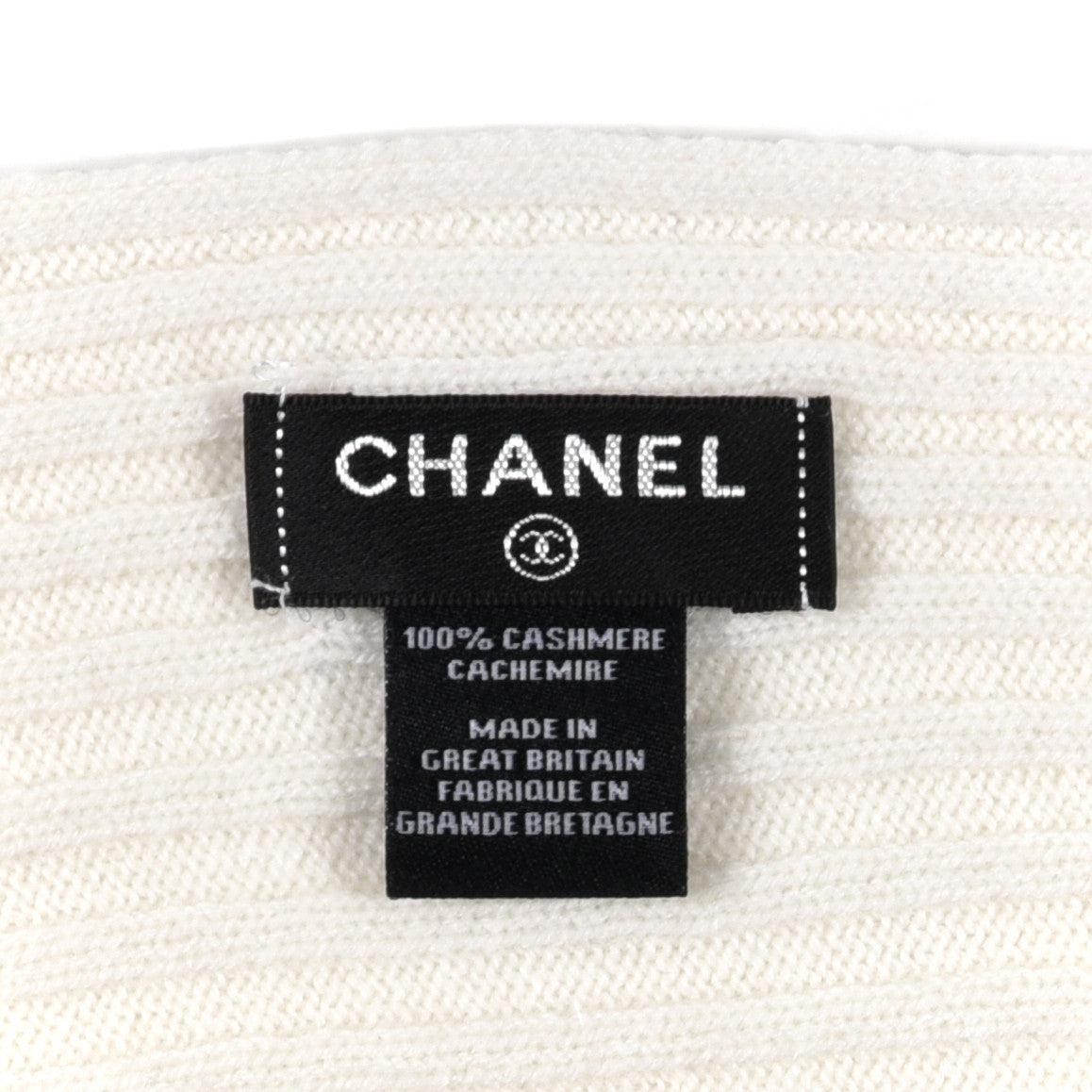 Cashmere CC Scarf White