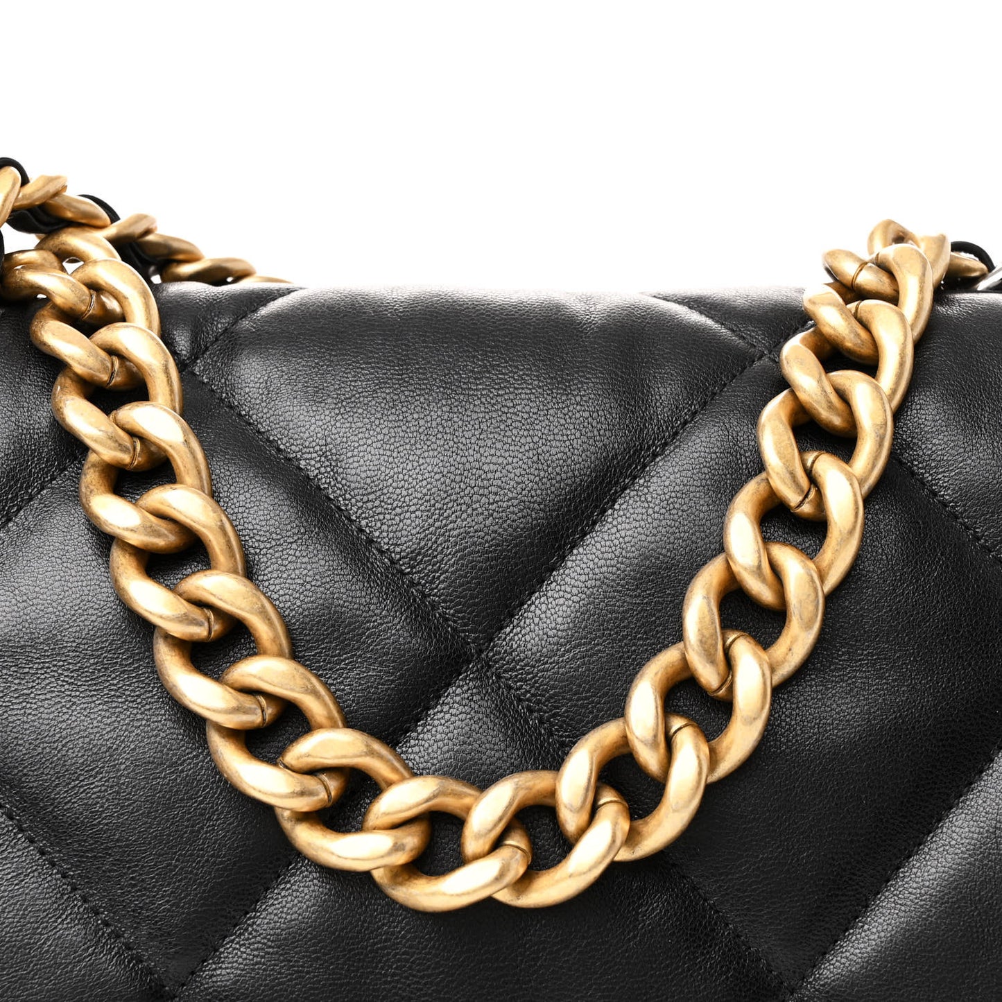 Goatskin Quilted Large Chanel 19 Flap Black