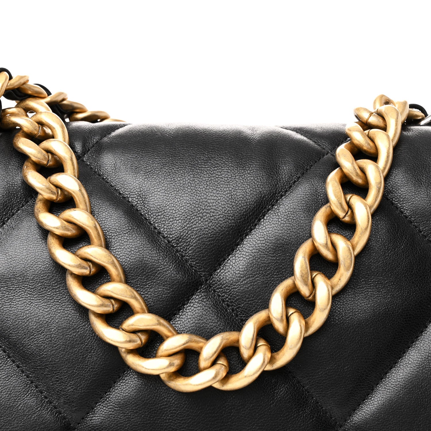 Chanel Goatskin Quilted Large Chanel 19 Flap Black 8 of 10
