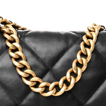 Chanel Goatskin Quilted Large Chanel 19 Flap Black 8 of 10