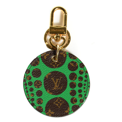 Louis Vuitton Monogram Kusama Pumpkin Dots Key Ring Green 1 of 7