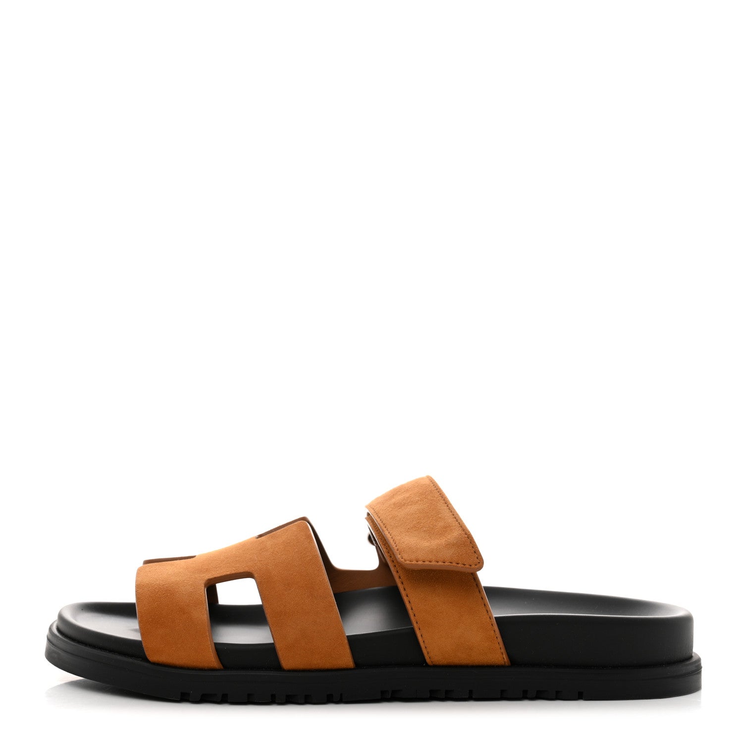 Hermes Suede Goatskin Womens Chypre Sandals 38 Naturel 1 of 9