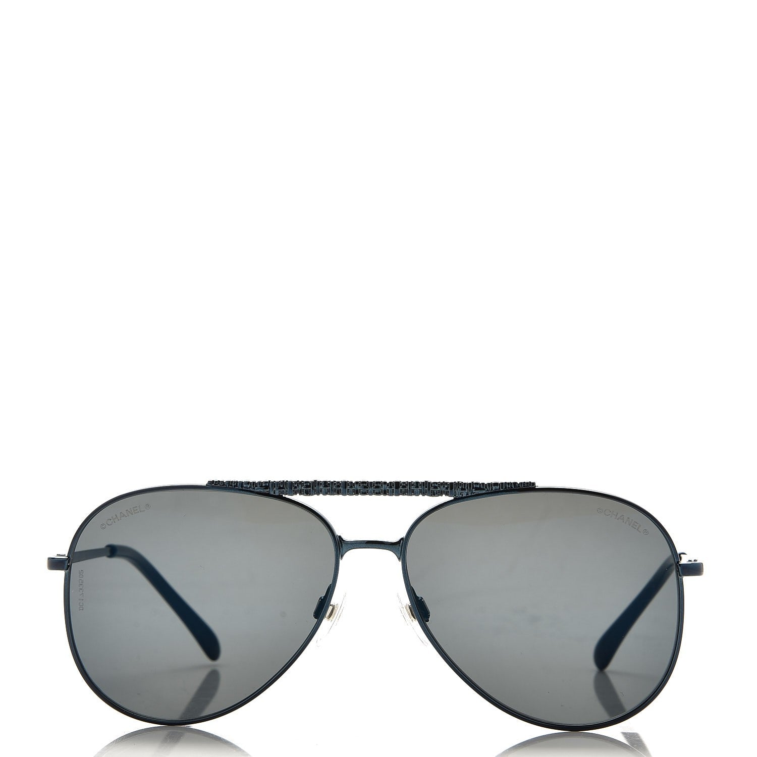 Chanel Aviator Metallic Pilot Sunglasses 4231 Dark Blue 2 of 13