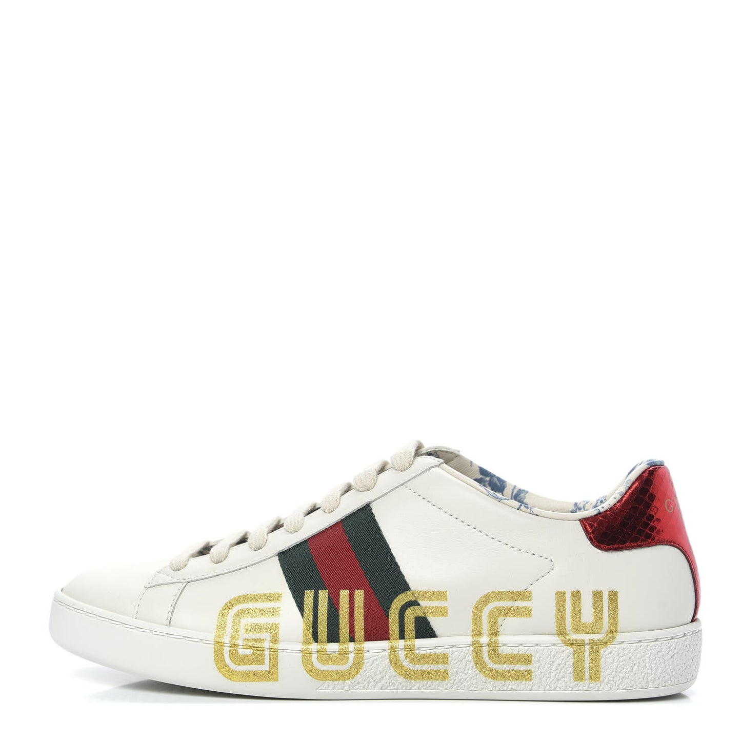 X SEGA Calfskin Ayers Web Guccy Womens Ace Sneakers 36 White