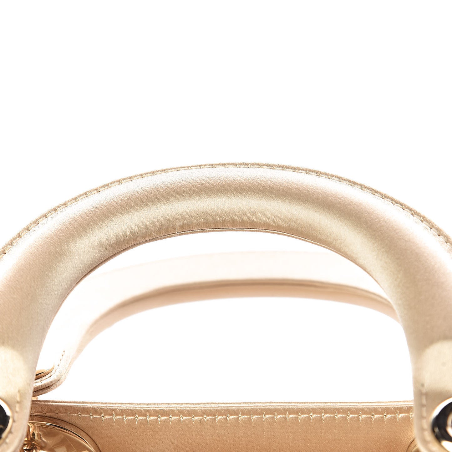 Satin Beaded Mini Lady Dior Gold