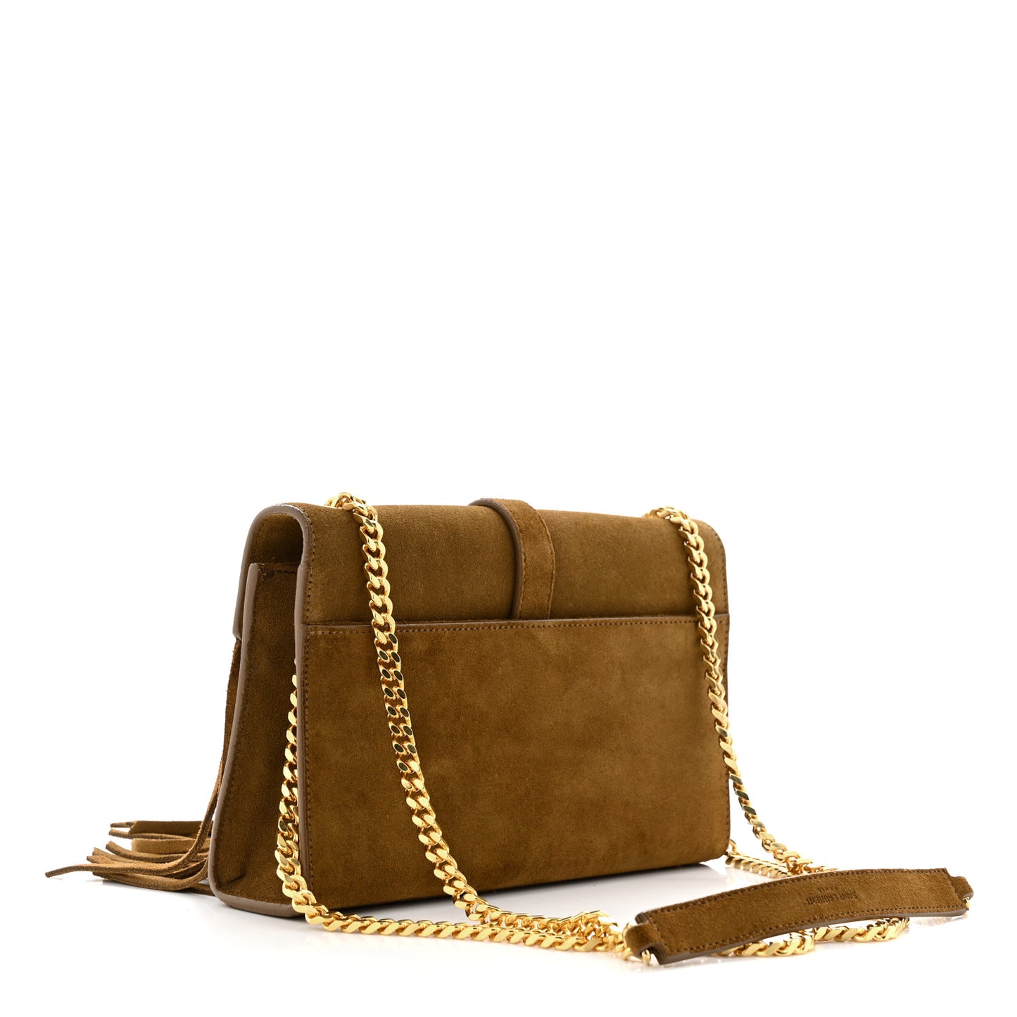 Suede Fringe Small Monogram Satchel Light Ocre