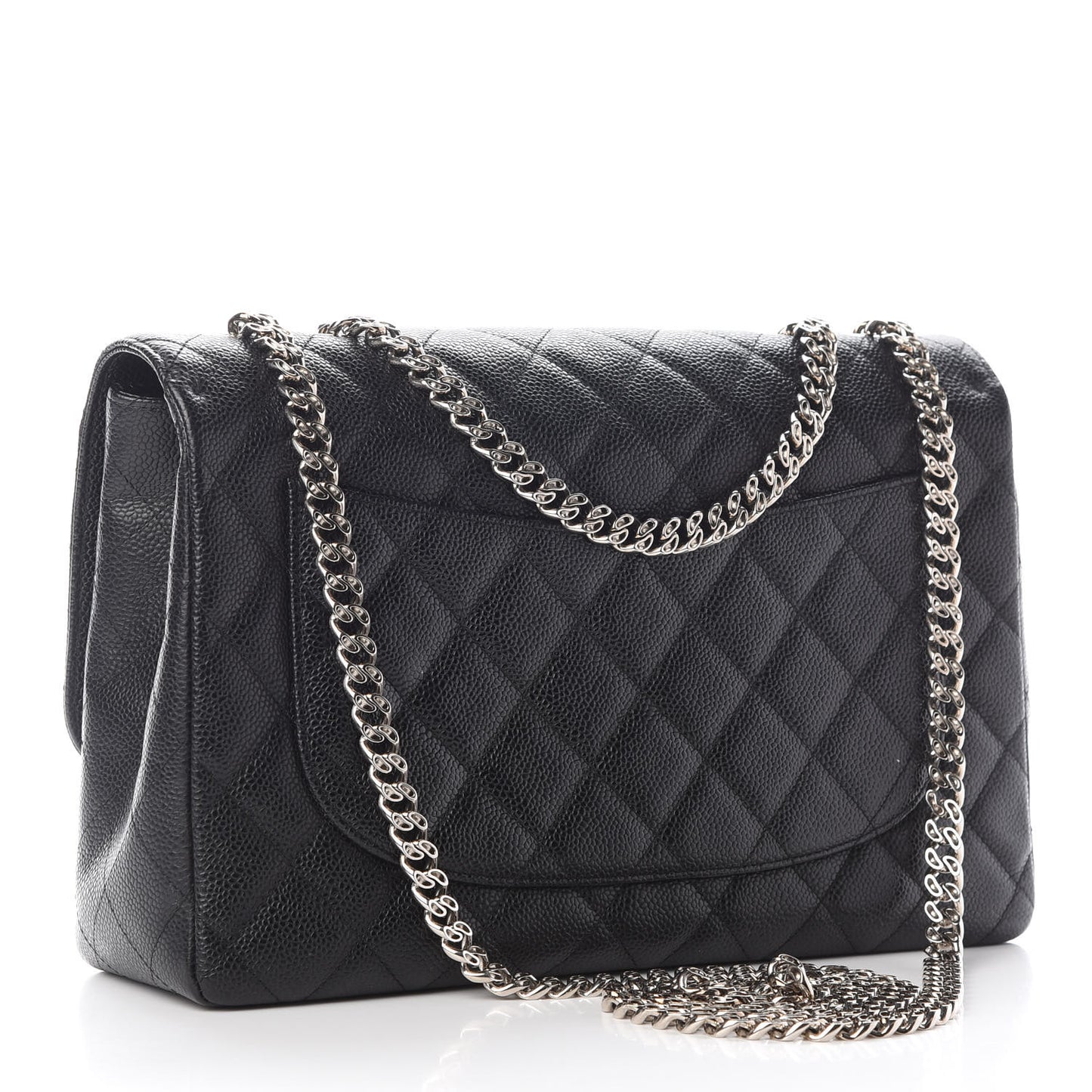 Caviar Quilted Jumbo Single Flap Bijoux Chain Black