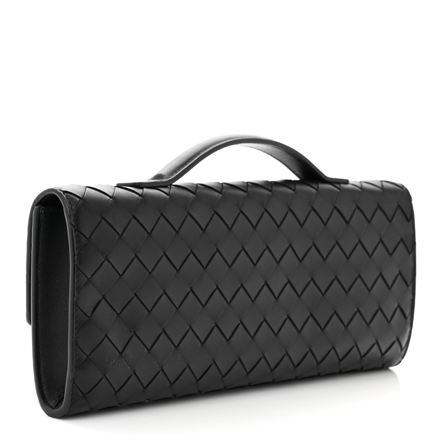 Bottega Veneta BOTTEGA VENETA Nappa Intrecciato Long Andiamo Top Handle Clutch Black 3 of 10
