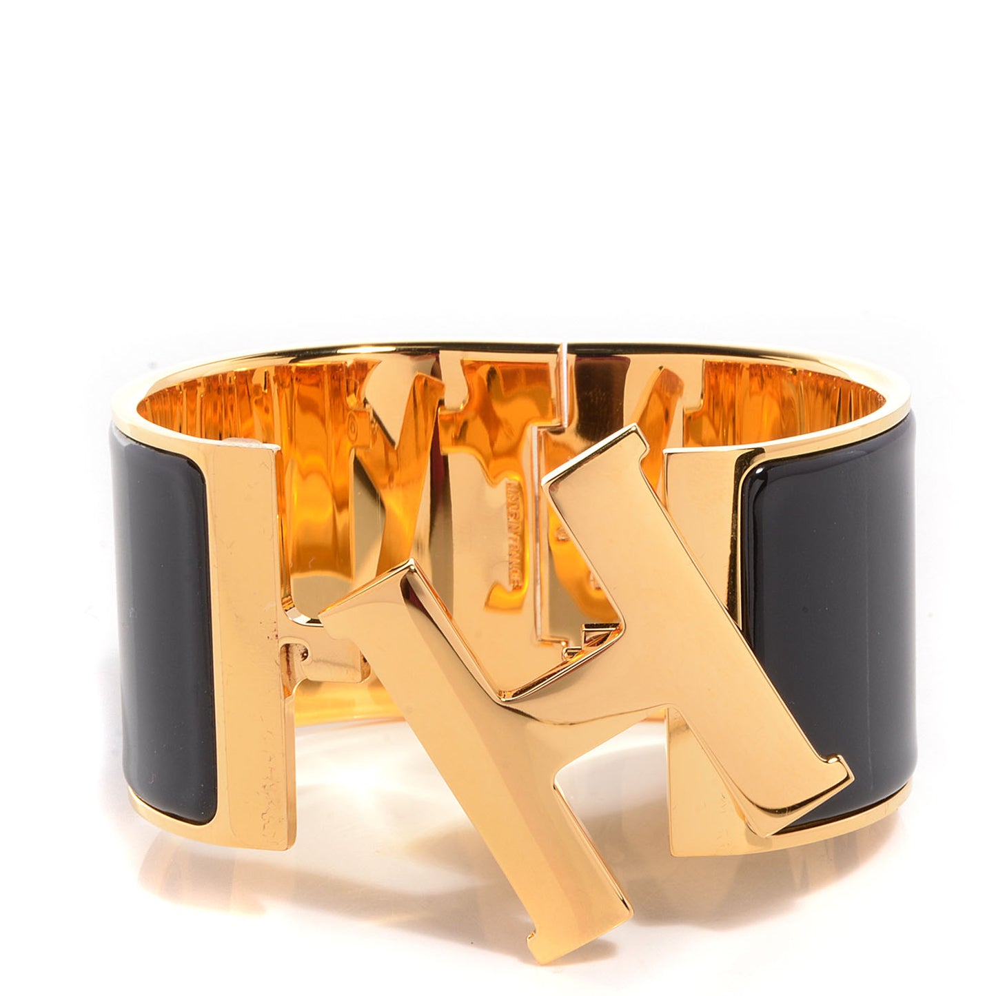 Enamel Extra Wide Clic Clac H Bracelet PM Black