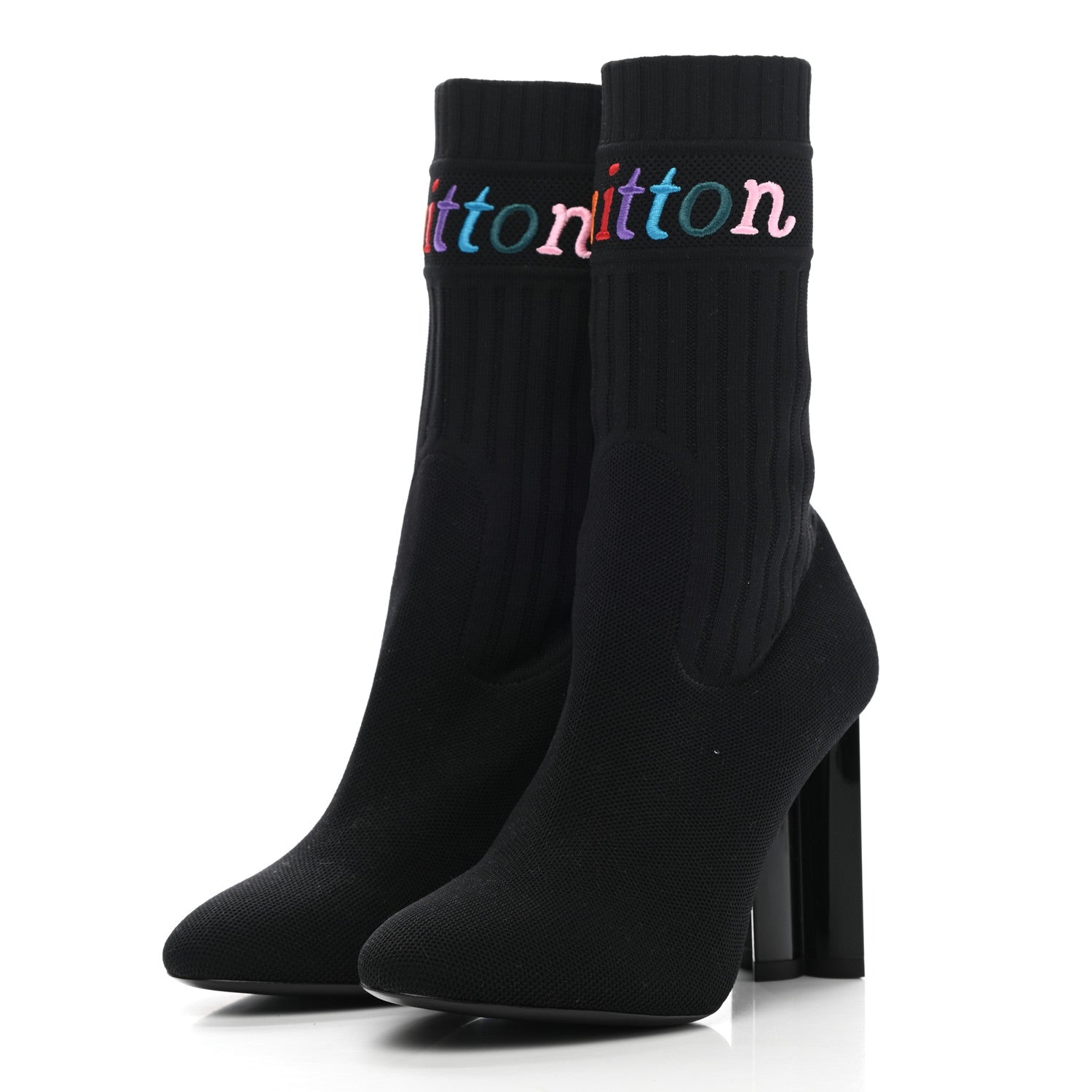 Louis Vuitton Stretch Fabric New Wave Silhouette Ankle Boots 37 Black 3 of 7