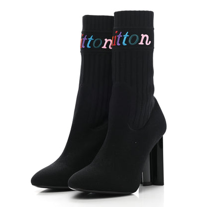 Louis Vuitton Stretch Fabric New Wave Silhouette Ankle Boots 37 Black 3 of 7