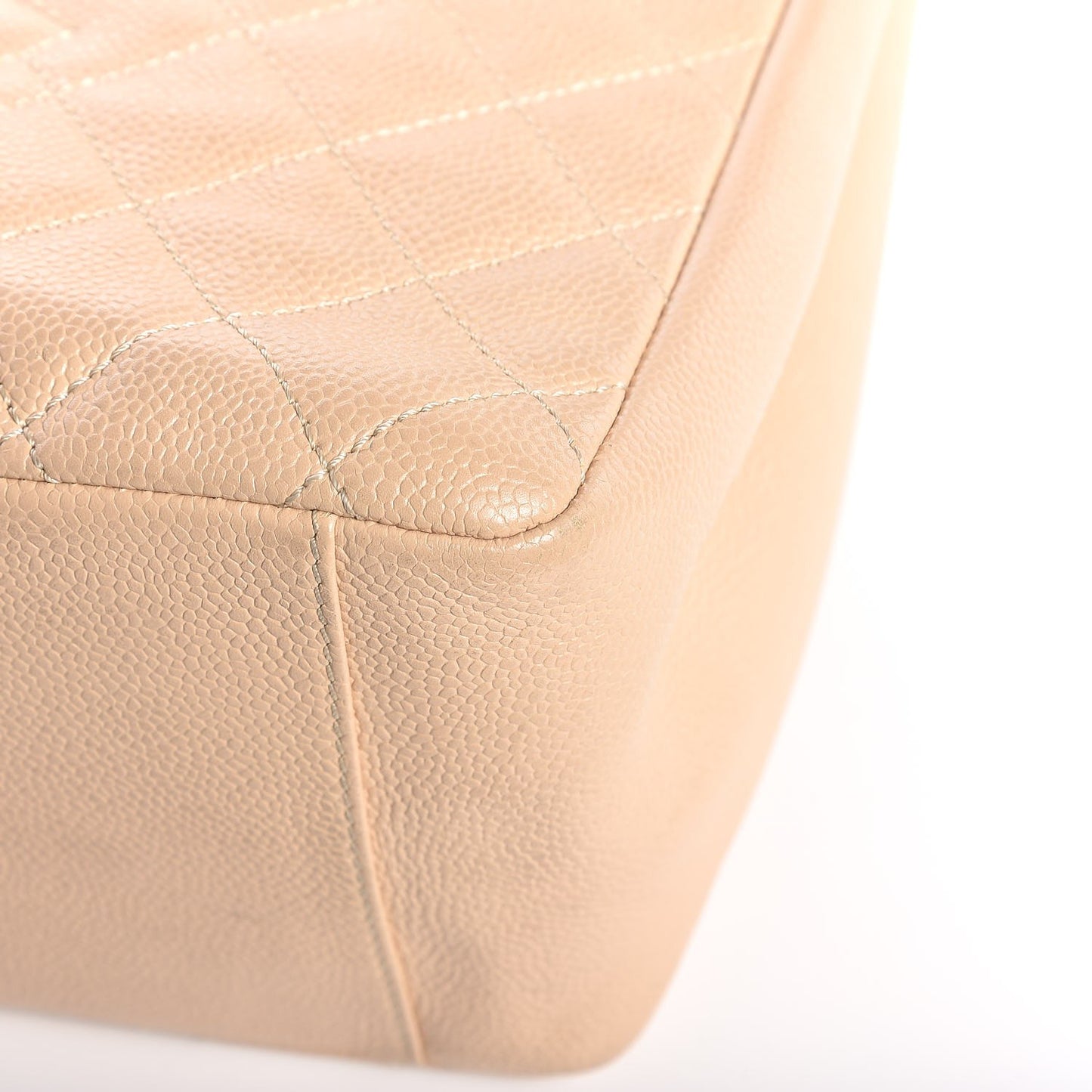 Caviar Quilted Grand Shopping Tote GST Beige Clair