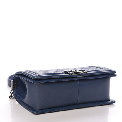 Chanel Caviar Quilted Medium Boy Flap Dark Blue 4 of 11
