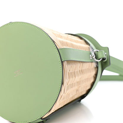 Hermes Swift Wicker Sac Farming Picnic Bag Naturel Vert Criquet 8 of 10