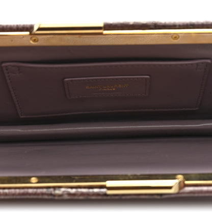 Saint Laurent Lacquer Ayers Midnight Clutch  Rose Brown 5 of 9