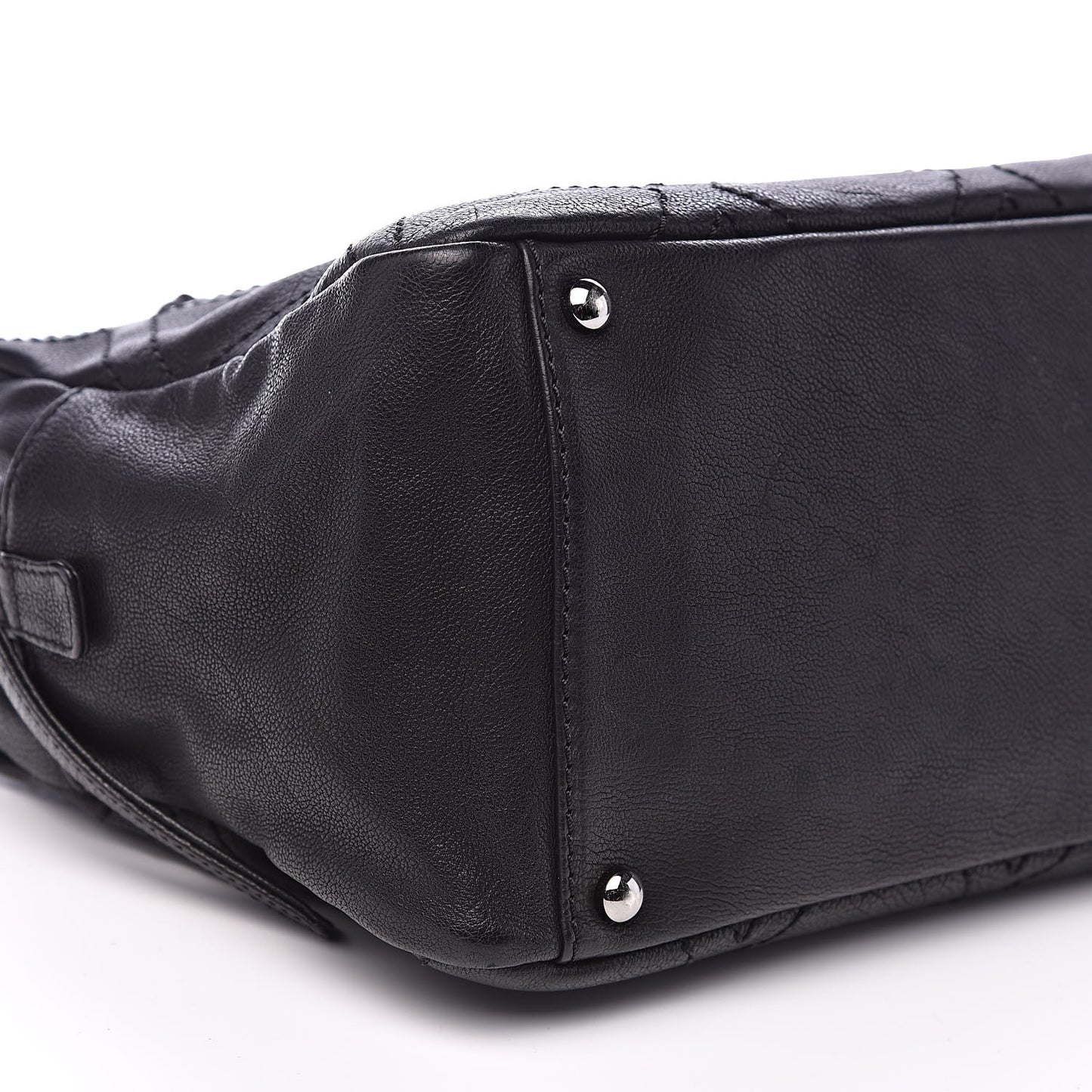 Calfskin Small Diamond Stitch Tote Black