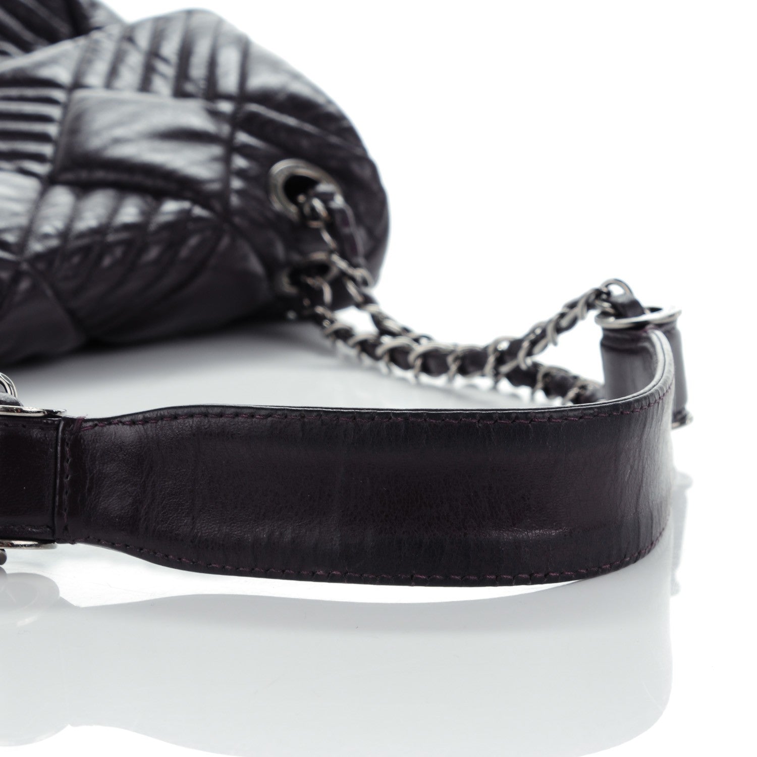 Chanel Lambskin In and Out Maxi Flap Purple 9 of 9