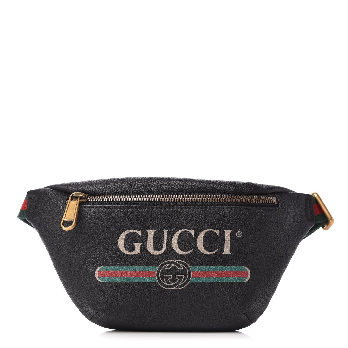 Grained Calfskin Small Logo Belt Bag Black