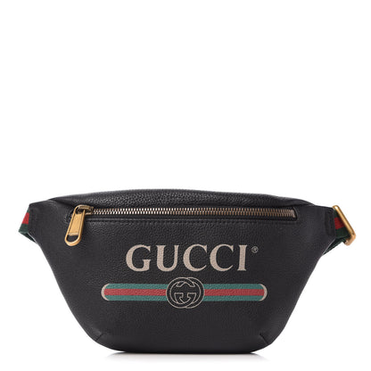 Gucci Grained Calfskin Small Logo Belt Bag Black 1 of 11