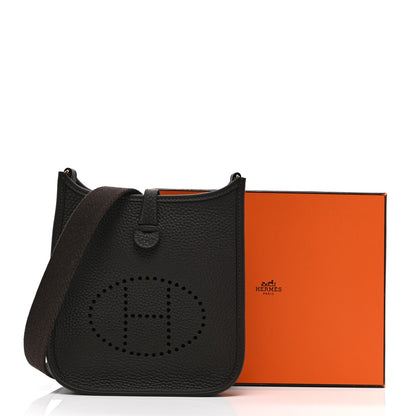 Hermes Taurillon Clemence Evelyne TPM Chocolate 11 of 11