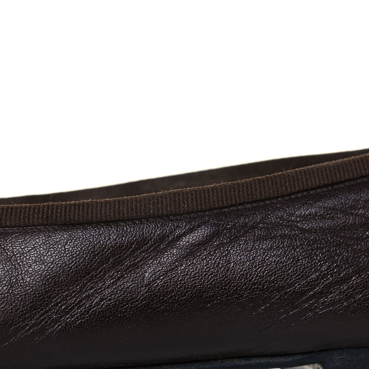 Lambskin Cap Toe Ballerina Flats 39.5 Black Brown
