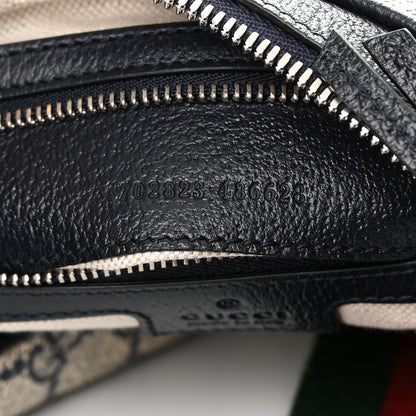 Gucci GG Supreme Monogram Textured Calfskin Web Large Attache Shoulder Bag Beige Blue 7 of 14