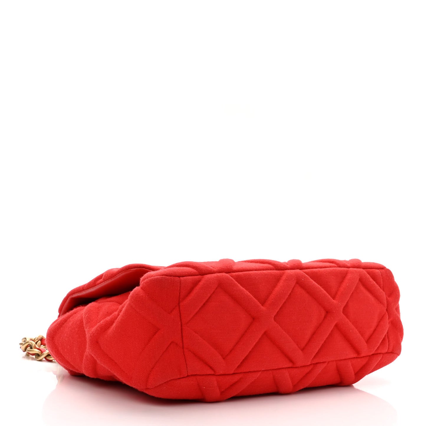 Jersey Lambskin Quilted Large Chanel 19 Flap Red