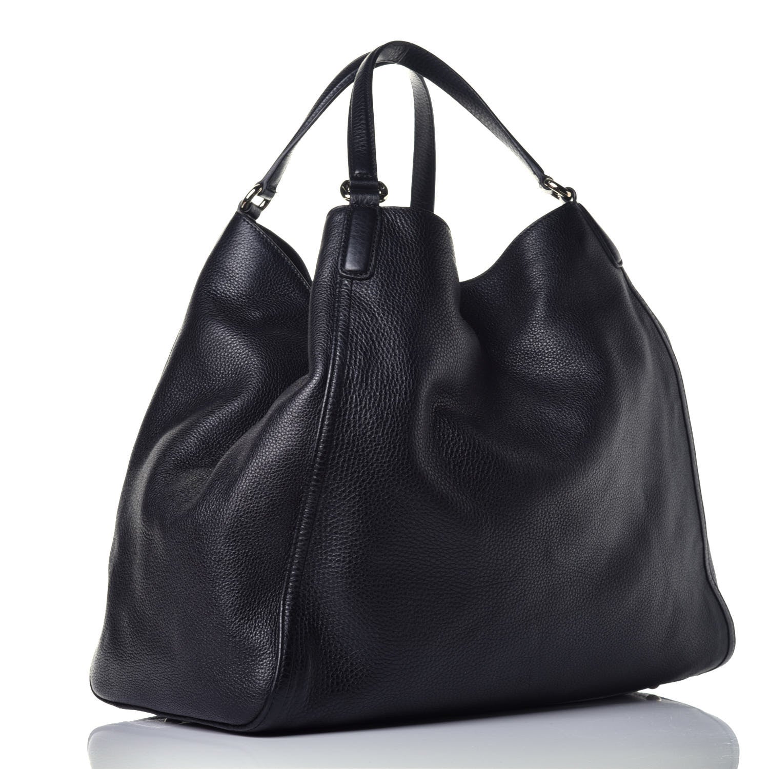 Gucci Pebbled Calfskin Large Soho Shoulder Bag Black 3 of 9