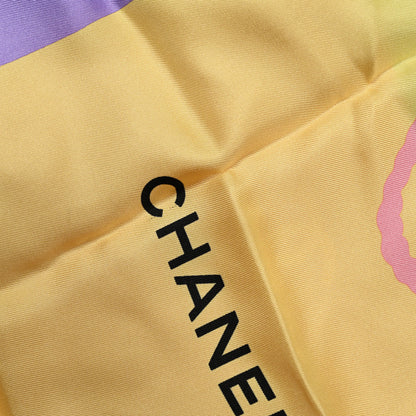 Chanel Silk Bag Logo Scarf Ecru Light Purple 4 of 4