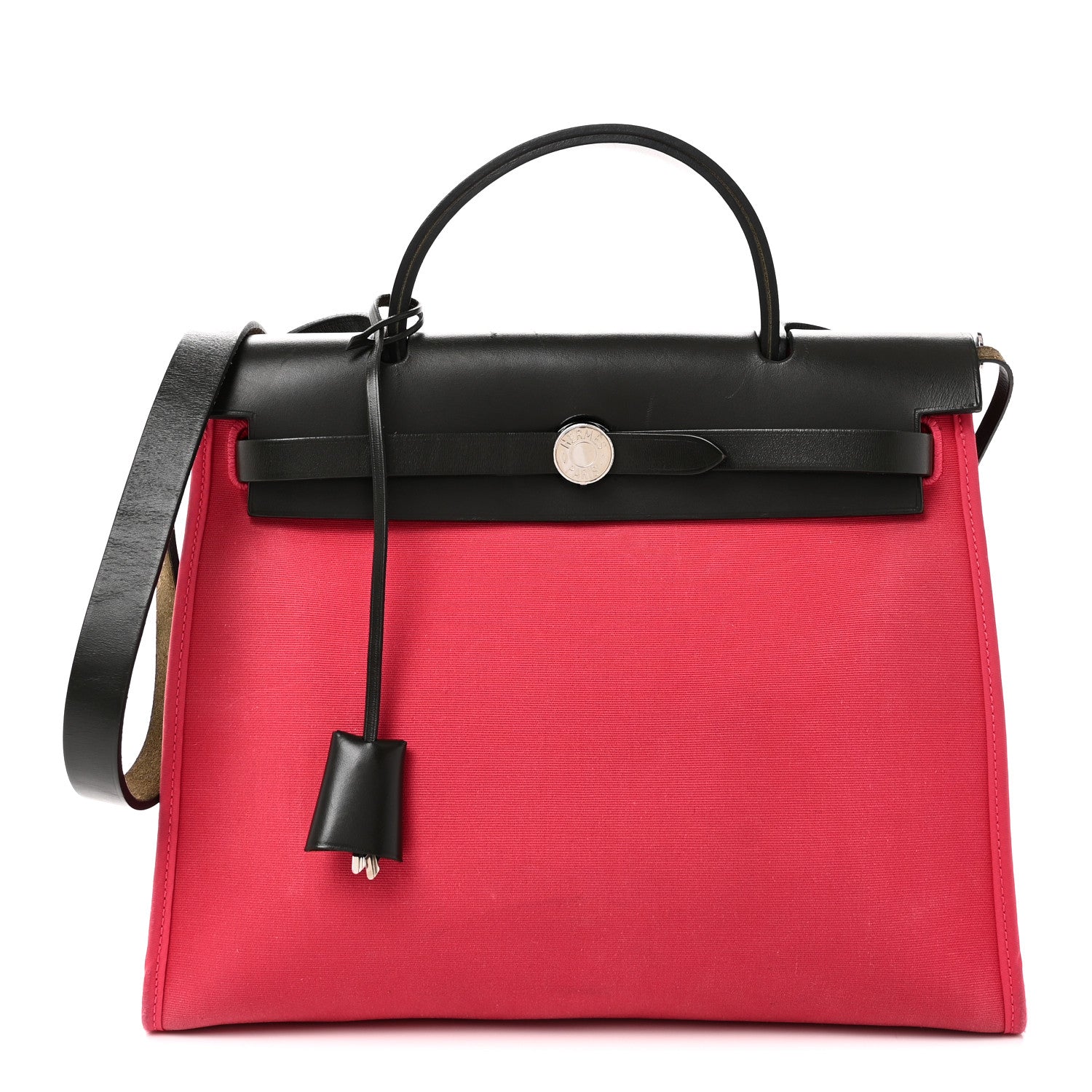 Hermes Vache Hunter Toile Herbag Zip 31 PM Rose Extreme Kaki 1 of 11
