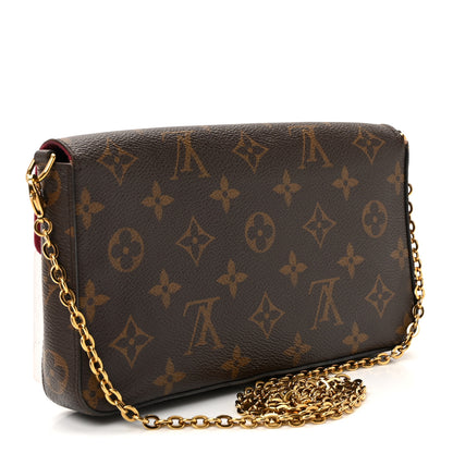 Louis Vuitton Monogram Pochette Felicie Chain Wallet Fuchsia 4 of 10
