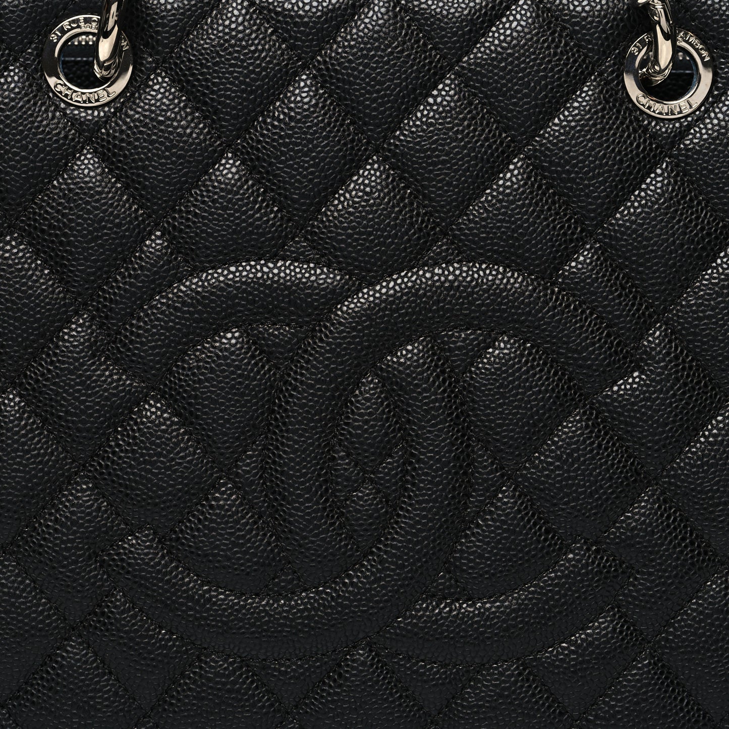 Caviar Quilted Grand Shopping Tote GST Black