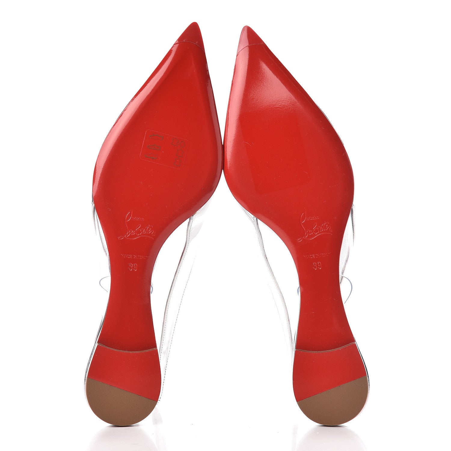 Christian Louboutin Specchio PVC V Dec Slingback Flats 39 Silver 6 of 10