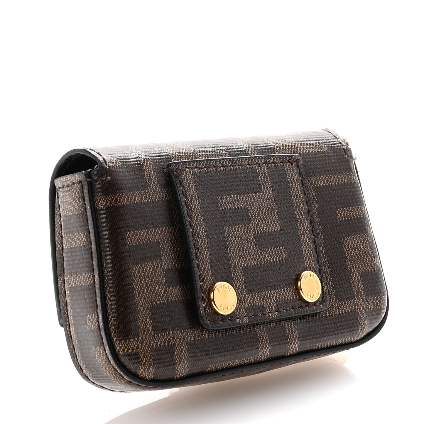 Glazed Fabric FF 1974 Nano Baguette Belt Charm Mogano Panna