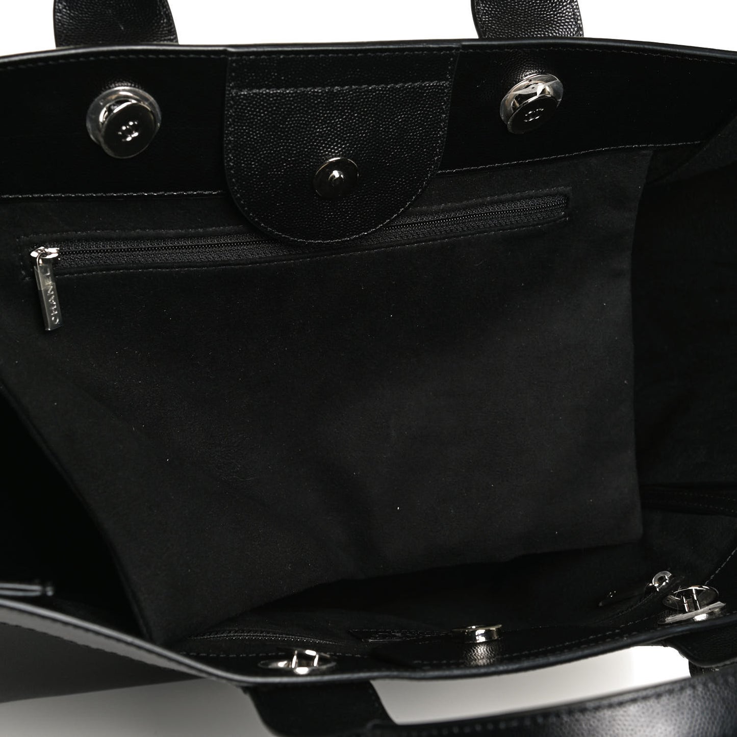 Caviar Medium Studded Deauville Tote Black