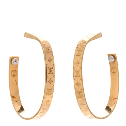 Louis Vuitton Metal Nanogram Hoop Earrings Gold 1 of 10