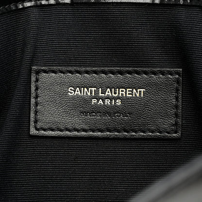 Saint Laurent Smooth Shiny Calfskin Monogram Uptown Pouch Black 6 of 8