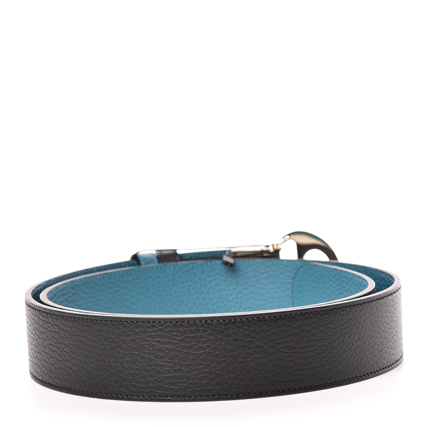 Dollar Calfskin 1973 Reversible Belt 100 40 Black Deep Cobalt